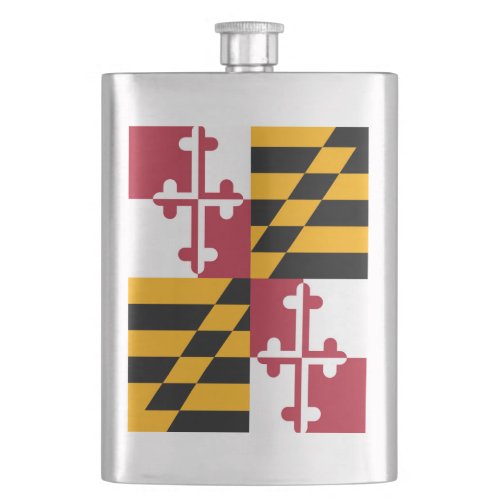 Maryland State Flag Graphic Hip Flask