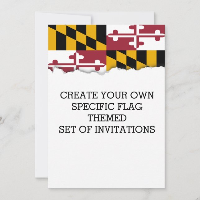 Maryland State Flag Invitation (Front)