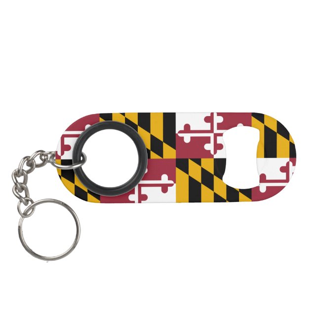 Maryland State Flag Keychain Bottle Opener (Back Horizontal)