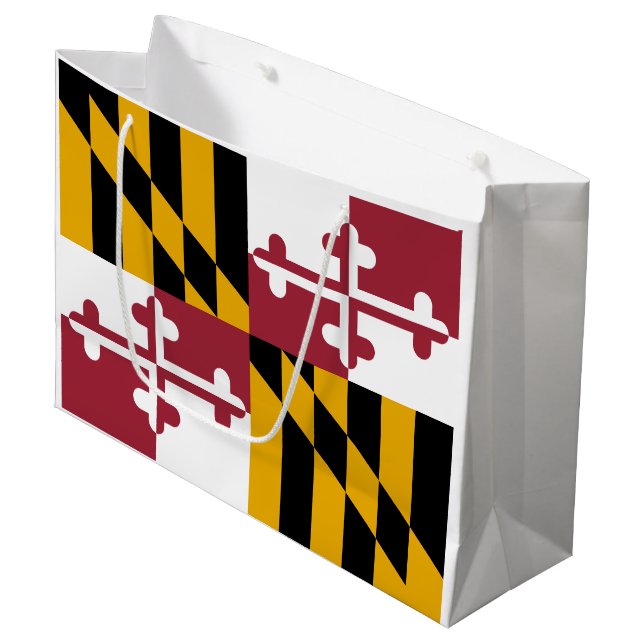 Maryland State Flag Large Gift Bag (Front Angled)