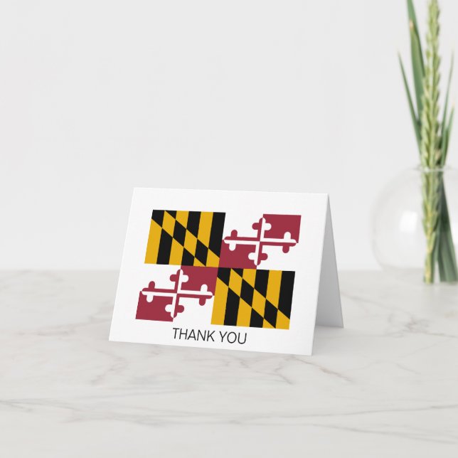 Maryland State Flag Letterpress Thank You Card (Front)