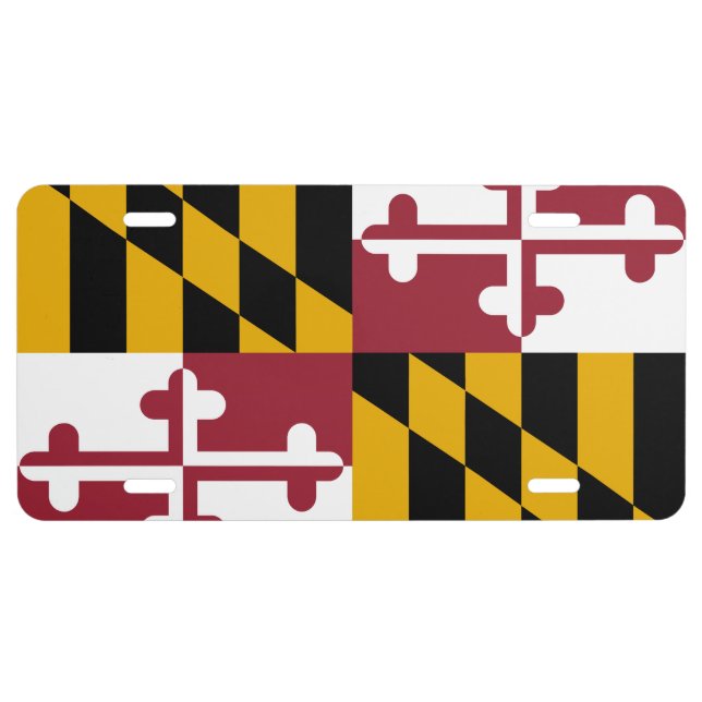 Maryland State Flag License Plate (Front)