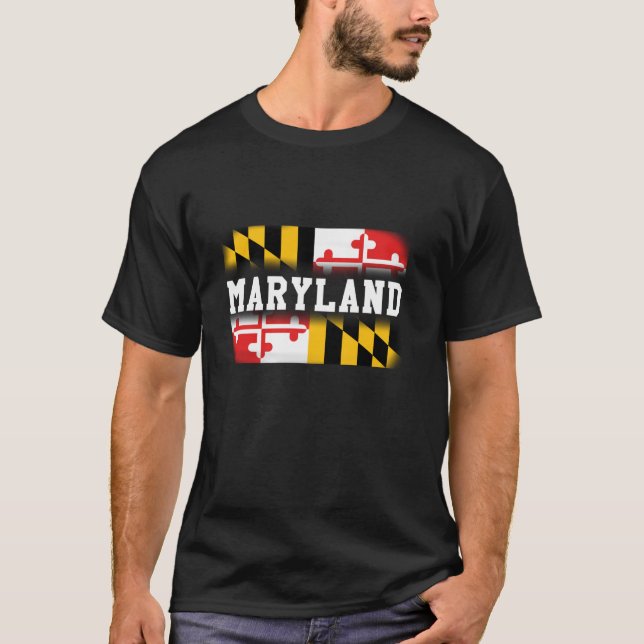 Maryland State Flag Long Sleeve Tee Shirt (Front)