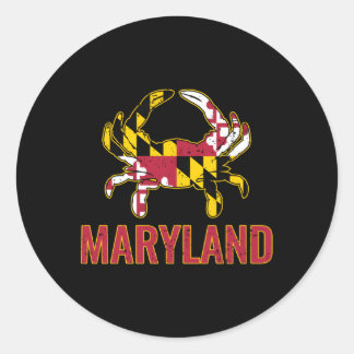 Maryland State Flag Maryland State Blue Crab Flag Classic Round Sticker