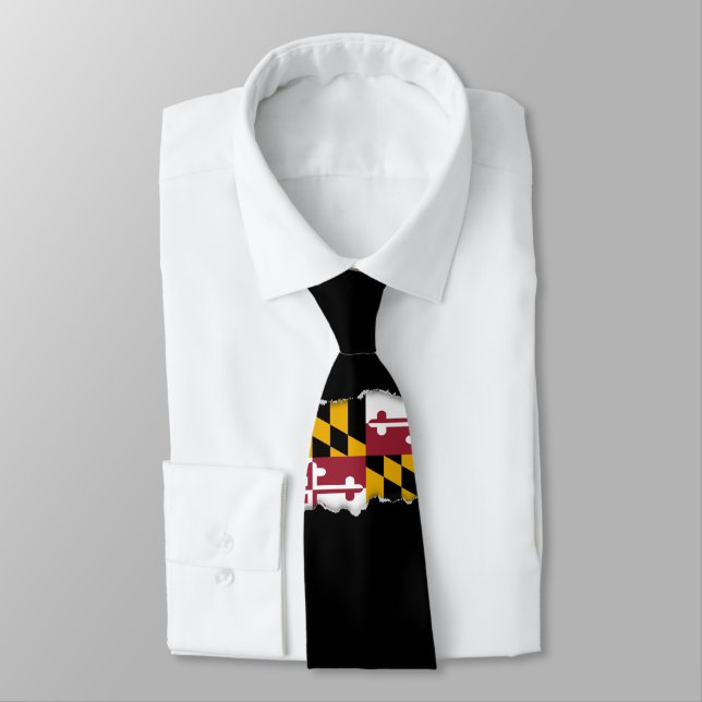 Maryland State Flag Neck Tie (Tied)
