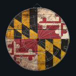 Maryland State Flag on Old Wood Grain Dartboard<br><div class="desc">Feel free to modify the design according to your own preferences. You may change the design location, orientation, background colors and size. Also, you may add your own text, or slogan set its font, location and size, all in order to create the ultimate personal gift for you and your loved...</div>