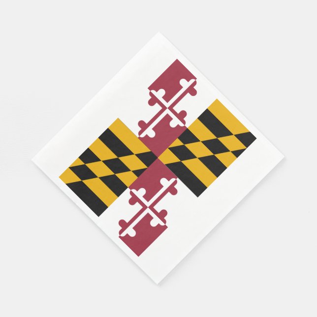 Maryland State Flag Paper Napkins (Corner)