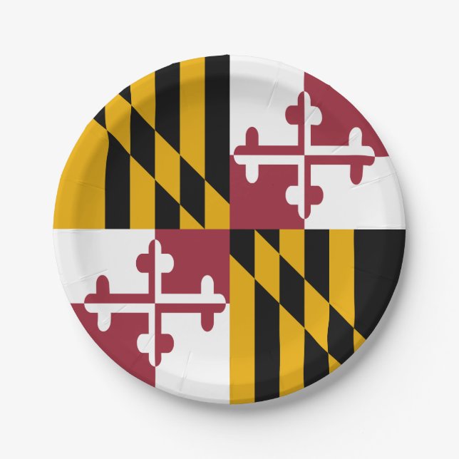 Maryland State Flag Paper Plates (Front)