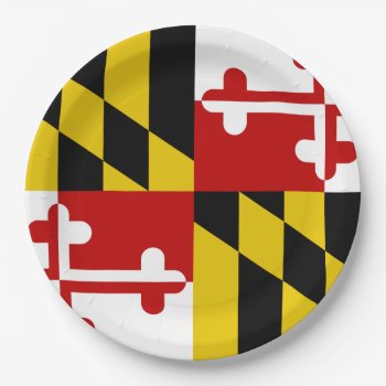 Maryland State Flag Paper Plates by aresby at Zazzle