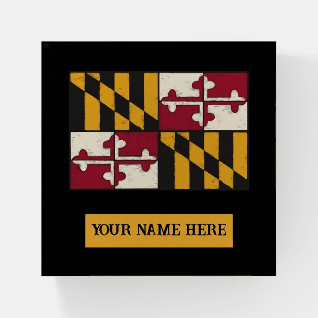 Maryland State Flag Paperweight (Front)