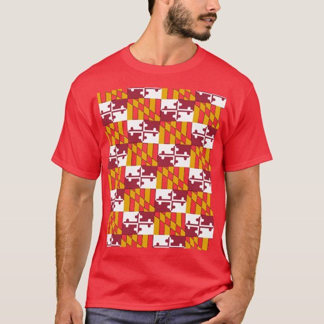 Maryland State Flag Pattern T-Shirt (Front)