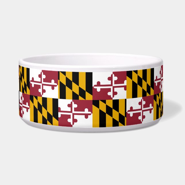 Maryland State Flag Pet Bowl (Front)