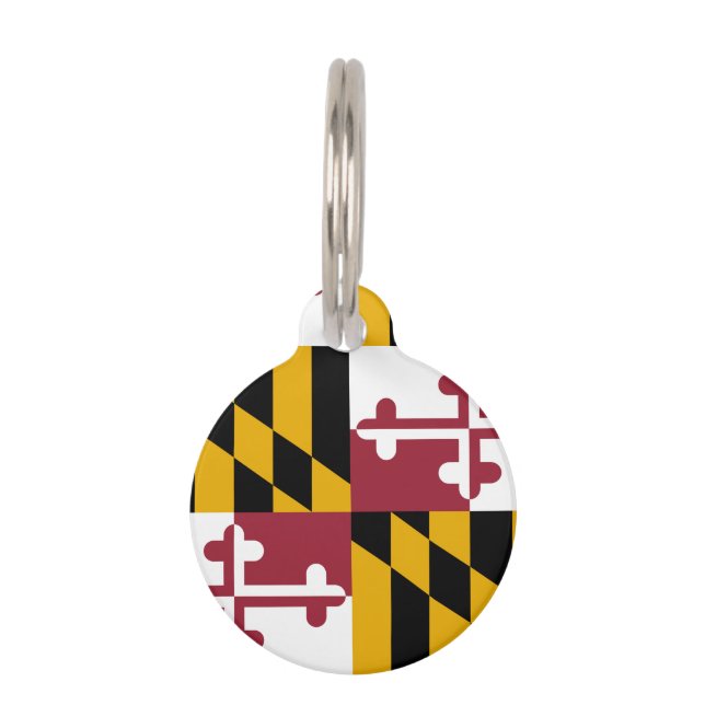 Maryland State Flag Pet ID Tag (Back)