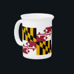 Maryland State Flag Pitcher<br><div class="desc">Enhance your dining experience with our exclusive pitcher featuring the flag of Maryland. This pitcher is not just a functional piece of kitchenware; it’s a celebration of Maryland’s rich heritage and vibrant cultural identity. The striking design prominently showcases the iconic Maryland state flag, making this pitcher a unique and meaningful...</div>