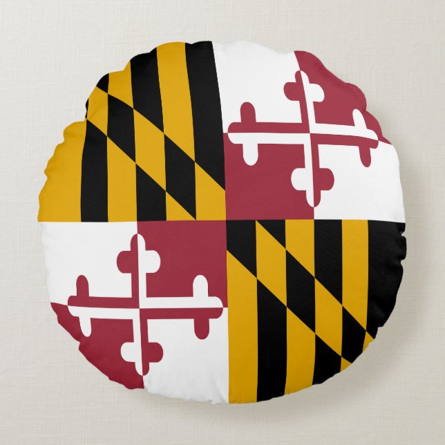Maryland State Flag Round Pillow (Front)