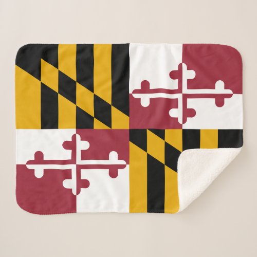 Maryland State Flag Sherpa Blanket