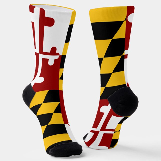 Maryland State flag Socks (Angled)