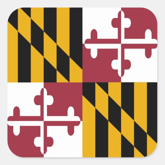 Maryland State Flag Square Sticker | Zazzle.com