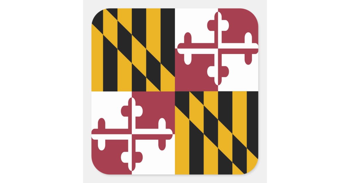 Maryland State Flag Square Sticker | Zazzle