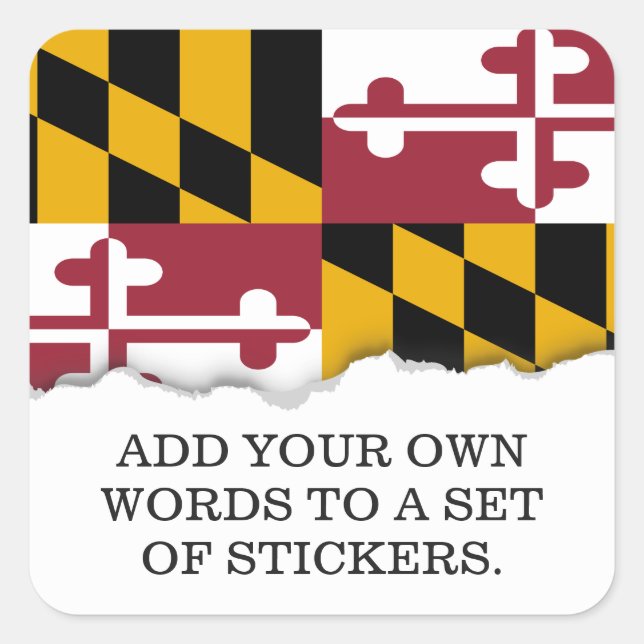 Maryland State Flag Square Sticker (Front)