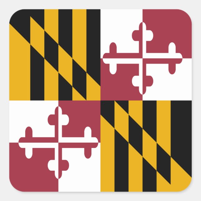 Maryland State Flag Square Sticker (Front)