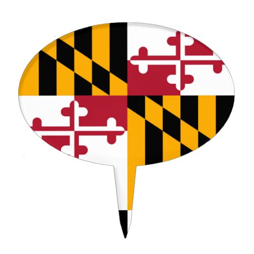 Maryland State Flag Style Decor Cake Topper