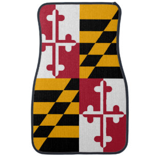 Maryland State Flag Style Decor Car Mat