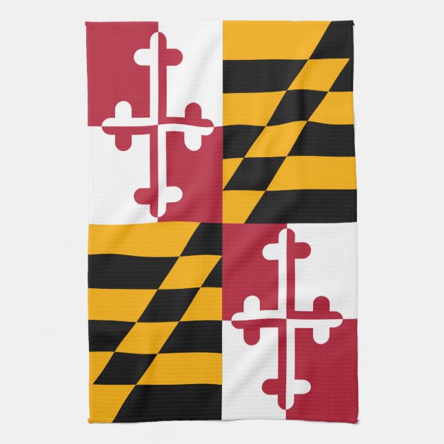 Maryland State Flag Style Decor Towel (Vertical)