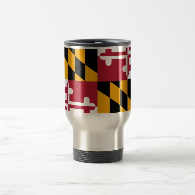 Maryland State Flag Style Decor Travel Mug (Center)