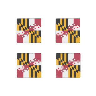 Maryland State Flag Stylish Accent Decor Stone Magnet