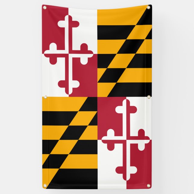 Maryland State Flag Stylish Decor Banner (Vertical)