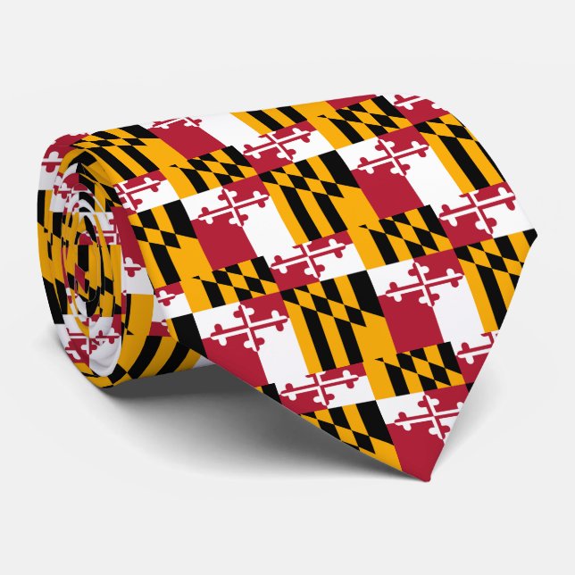 Maryland State Flag Stylish Decor Neck Tie (Rolled)