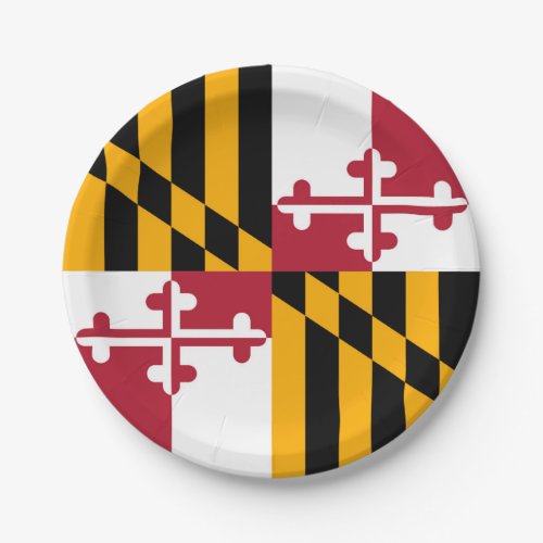 Maryland State Flag Stylish Decor Paper Plates