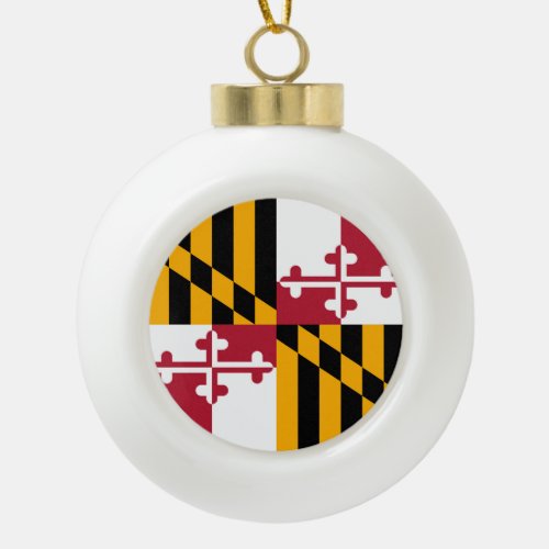 Maryland State Flag Stylish Display Ceramic Ball Christmas Ornament