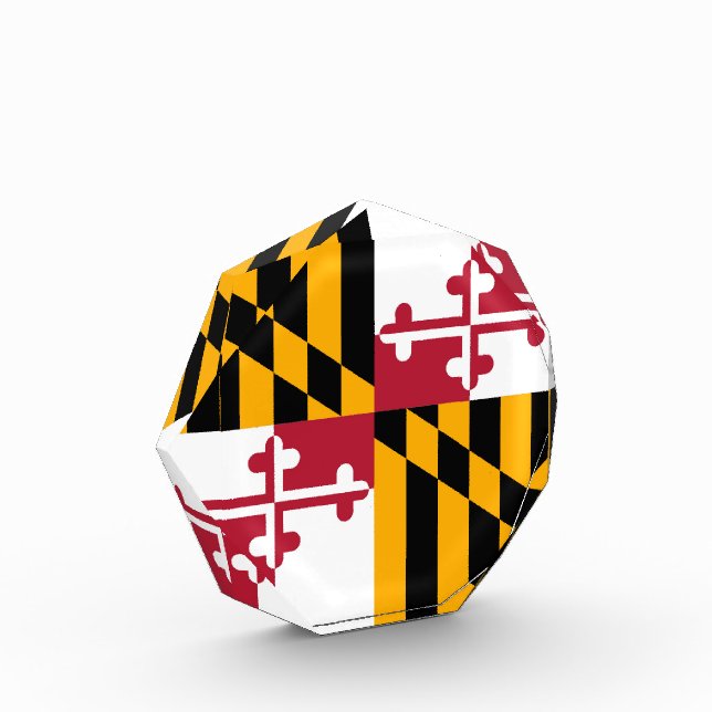 Maryland State Flag Stylish Graphic Acrylic Award (Left)