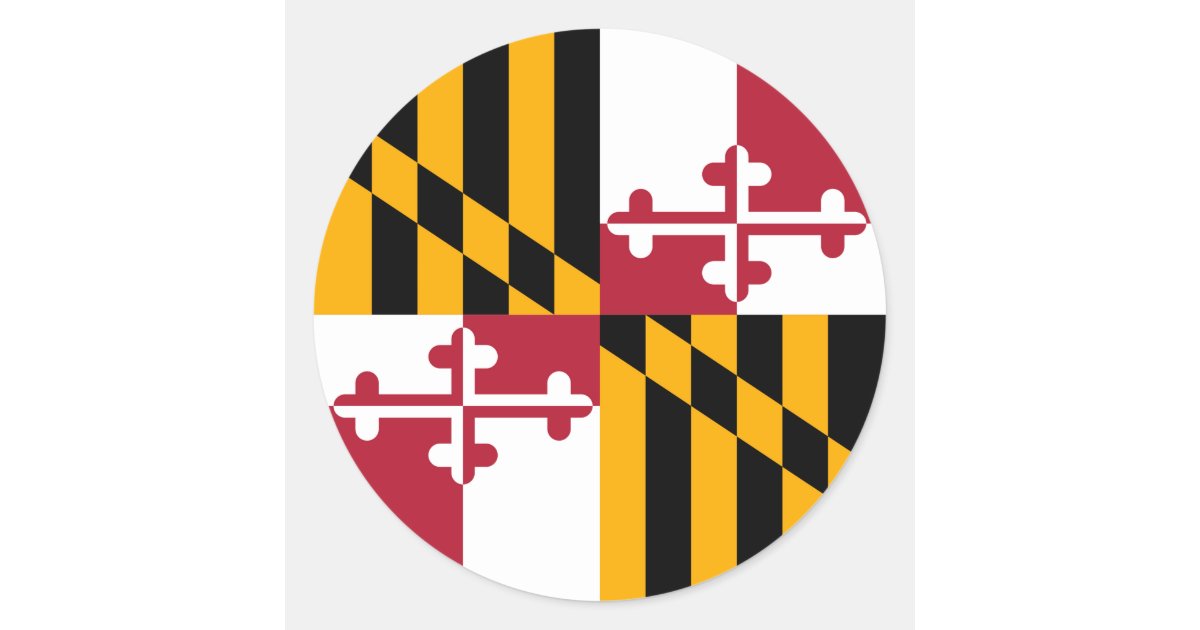 Maryland State Flag Stylish Graphic Classic Round Sticker | Zazzle