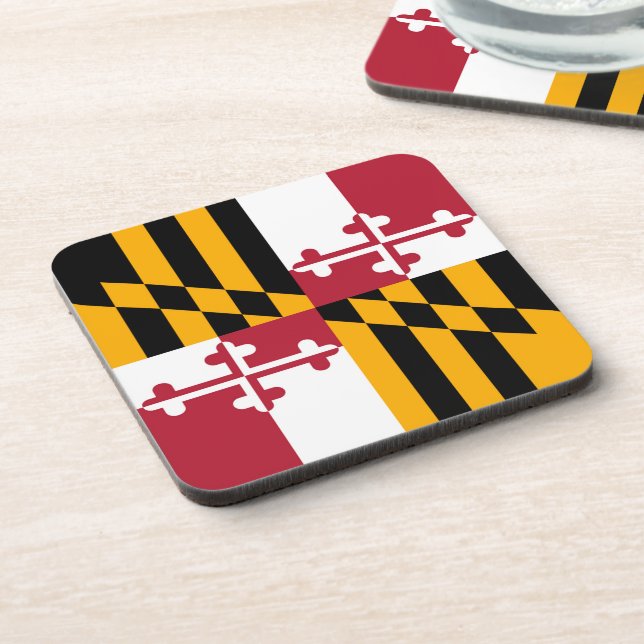 Maryland State Flag Stylish Graphic Coaster (Left Side)