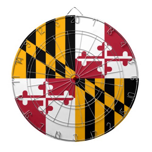 Maryland State Flag Stylish Graphic Dartboard With Darts