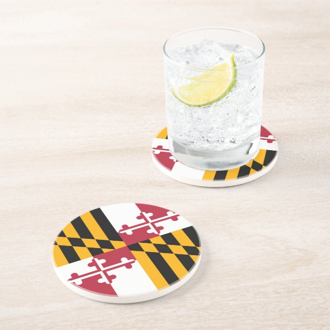 Maryland State Flag Stylish Graphic Drink Coaster (Side)
