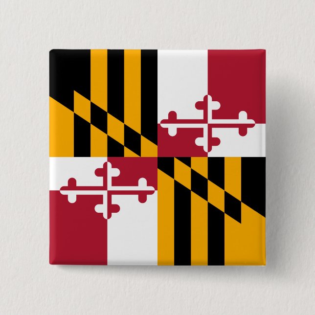 Maryland State Flag Stylish Graphic Pinback Button (Front)