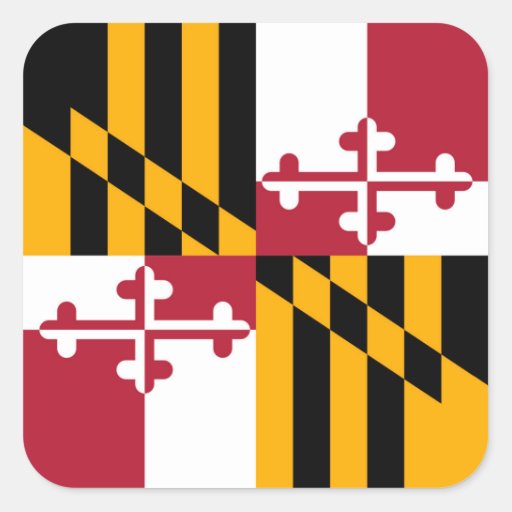 Maryland State Flag Stylish Graphic Square Sticker | Zazzle