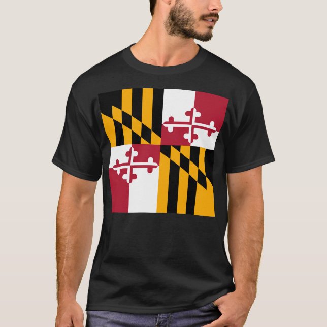 Maryland State Flag Stylish T-Shirt (Front)
