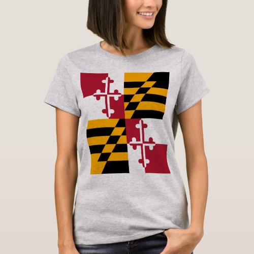 Maryland State Flag Stylish T_Shirt