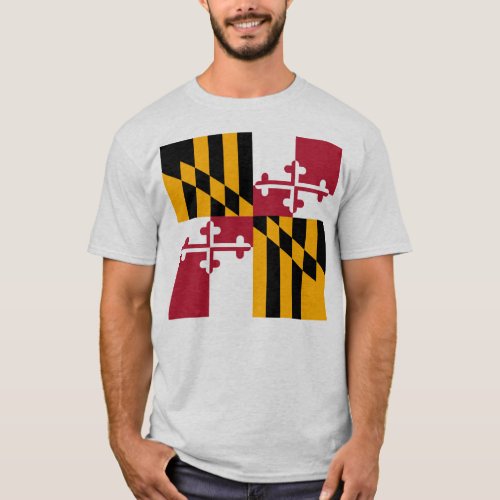 Maryland State Flag Stylish T_Shirt