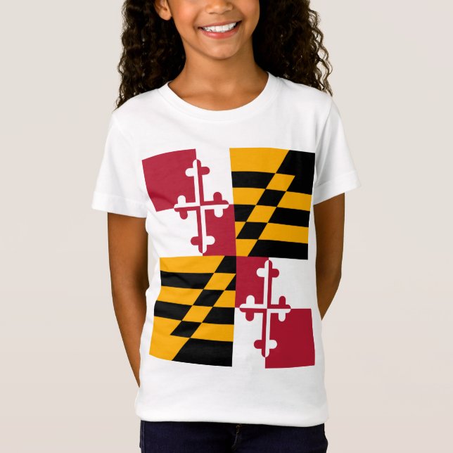 Maryland State Flag Stylish T-Shirt (Front)