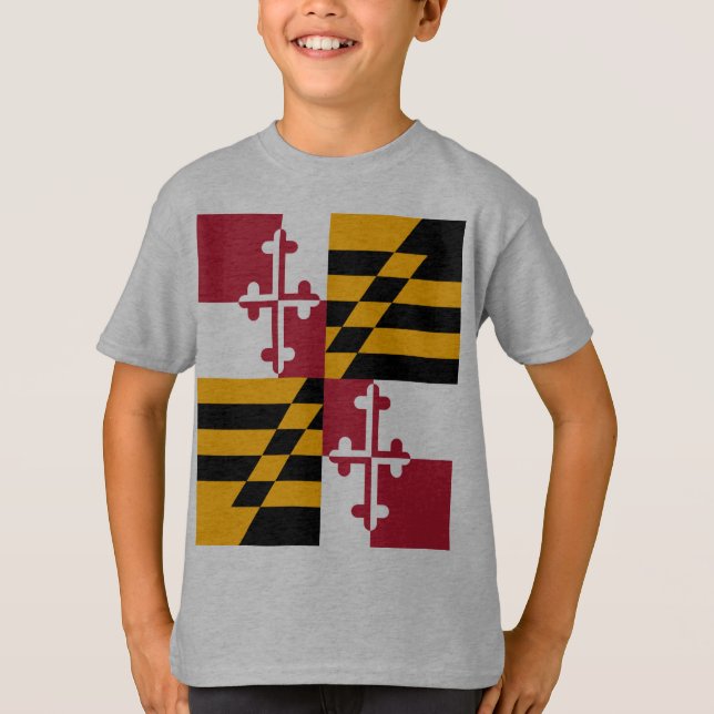 Maryland State Flag Stylish T-Shirt (Front)