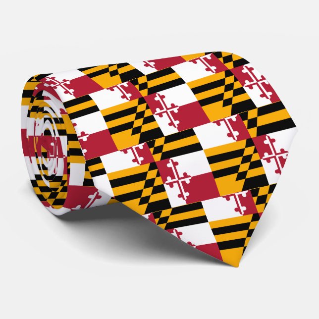 Maryland State Flag Stylish Tie (Rolled)
