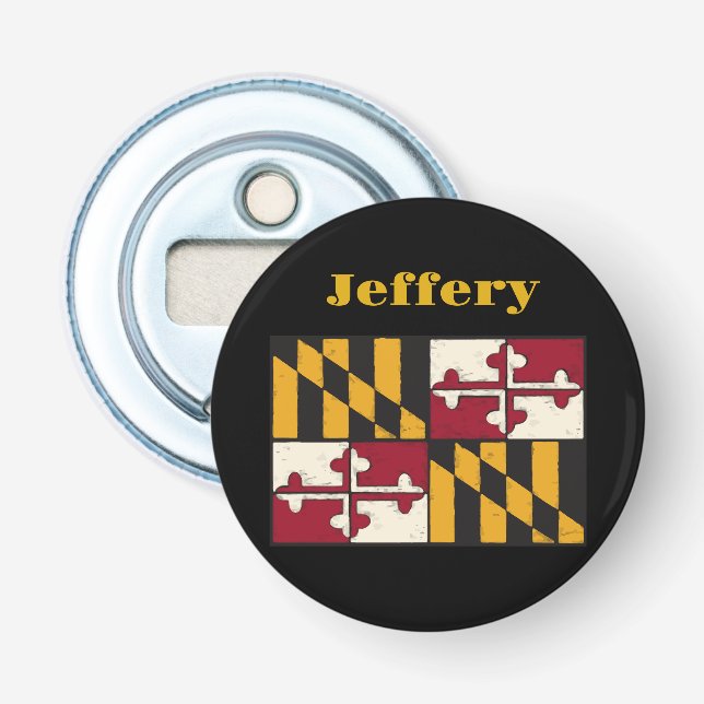 Maryland State Flag Swag Merchandise  Bottle Opener (Front)