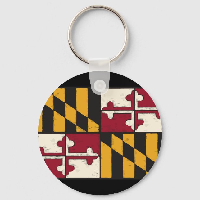 Maryland State Flag Swag Merchandise  Keychain (Front)