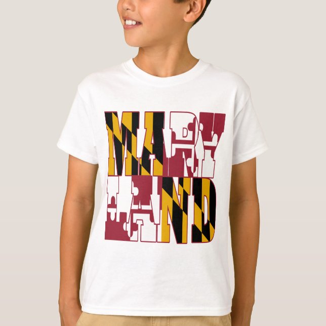 Maryland state flag text T-Shirt (Front)